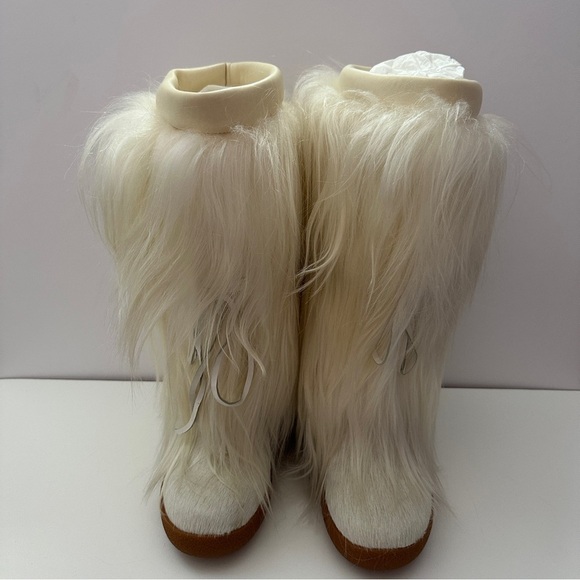 Salvatore Ferragamo Shoes - Brand NEW Ferragamo Genuine Shearling Fur Cream Winter Boots